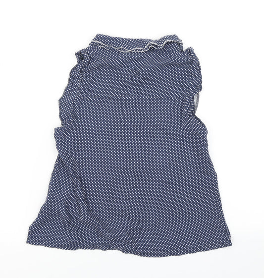 MINKPINK Womens Blue Polka Dot Basic Blouse Size XS