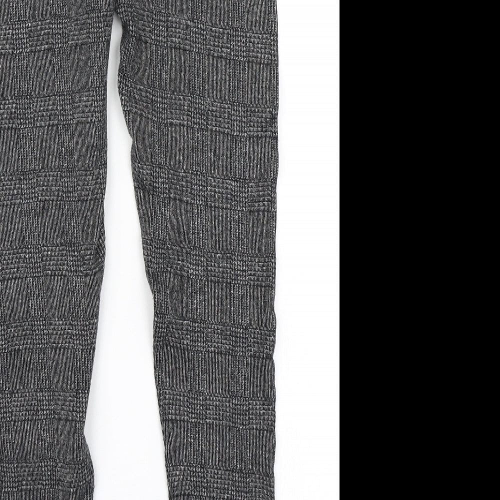 New Look Womens Grey Plaid Capri Leggings Size 8 L25 in