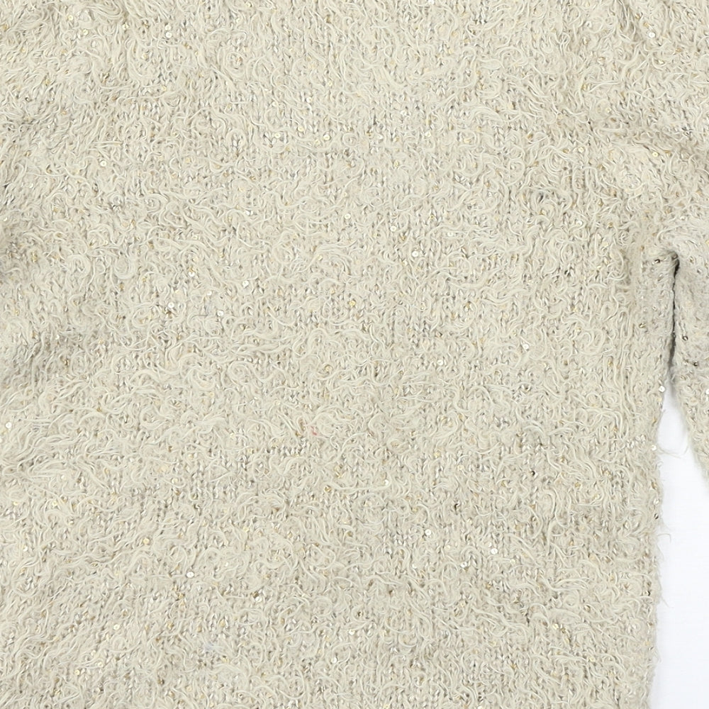 Heart & Soul Womens Beige Knit Pullover Jumper Size 14