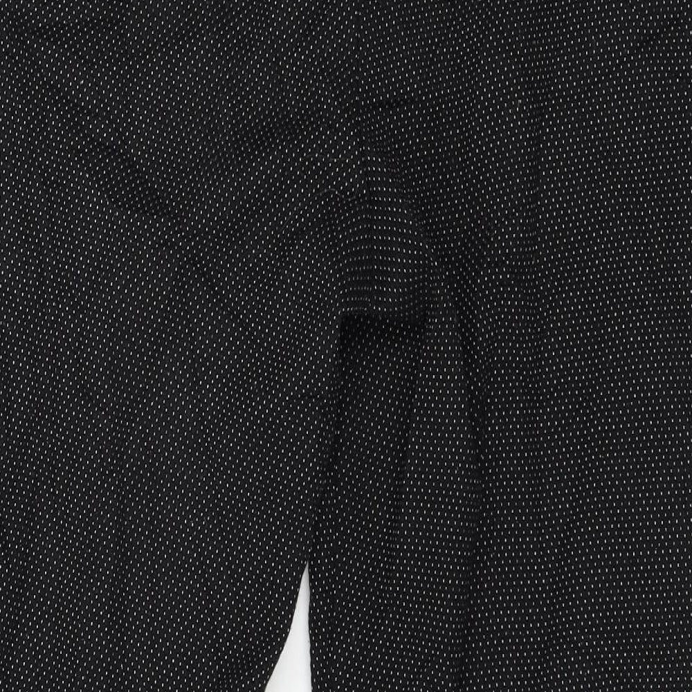 Warehouse Womens Black Polka Dot Trousers Size 14 L27 in