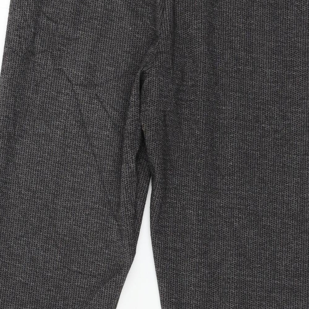 TU Womens Grey Striped Jersey Trousers Size 10 L28 in