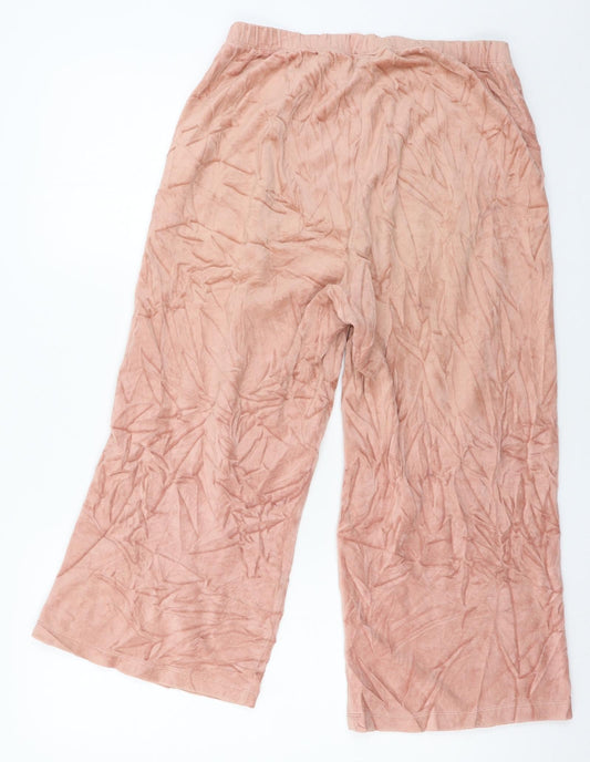 FOREVER 21 Womens Pink Velour Capri Pyjama Pants Size M