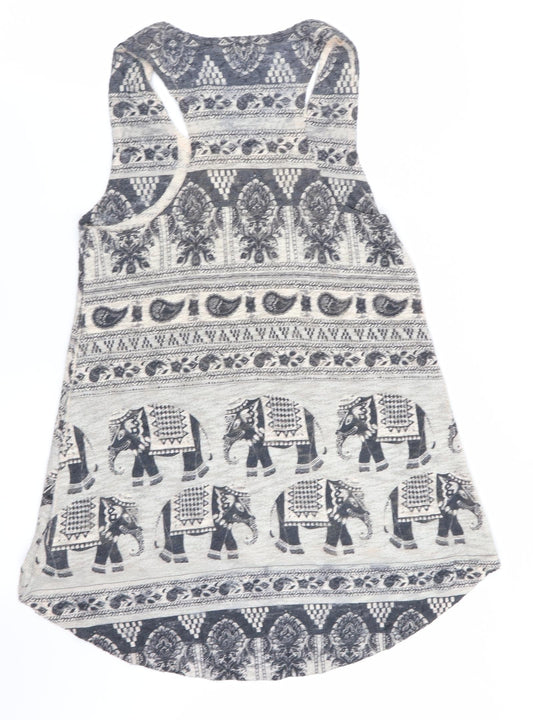 Ginger G Womens Multicoloured Geometric Basic Tank Size S