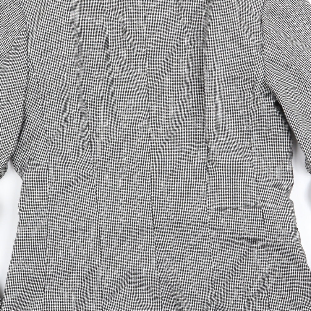 H&M Womens Multicoloured Houndstooth Jacket Blazer Size 6