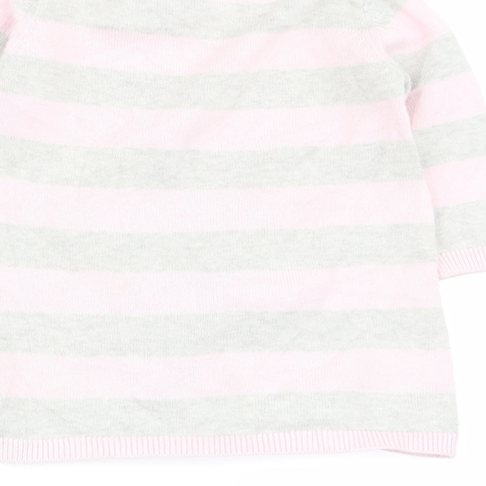 bluezoo Girls Multicoloured Striped Jumper Dress Size 3-6 Months