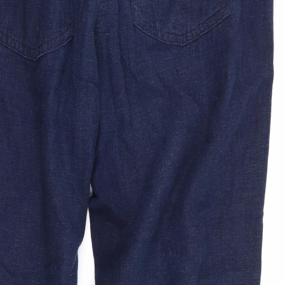 NEXT Womens Blue Chino Trousers Size 10 L20 in - Stretch waistband