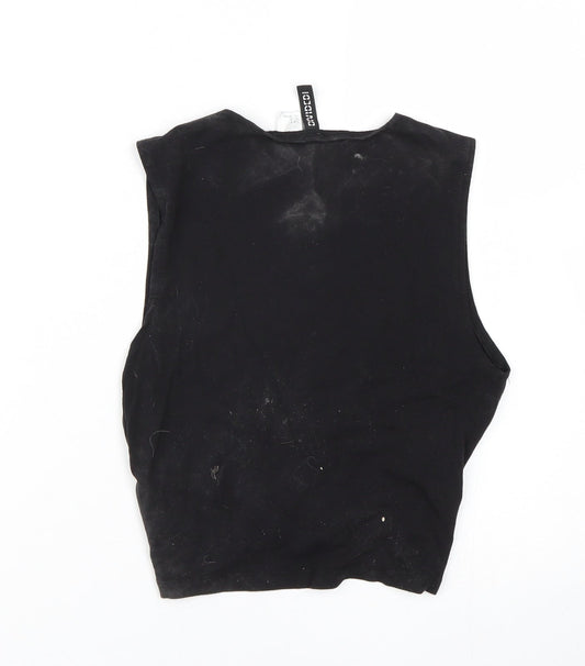 H&M Womens Black Cropped Tank Size S