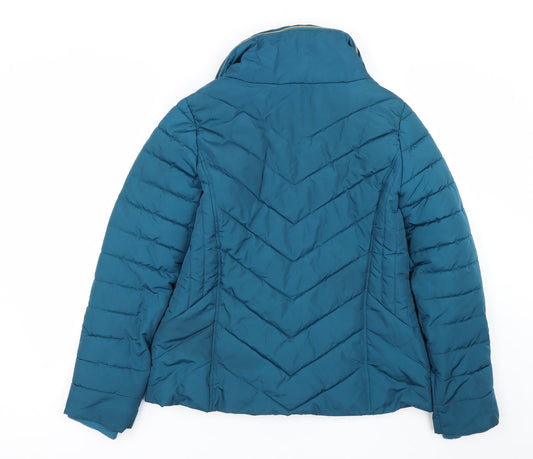Oasis Womens Blue Overcoat Coat Size S