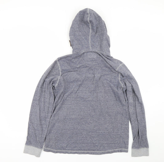 George Womens Blue Striped Pullover Hoodie Size S