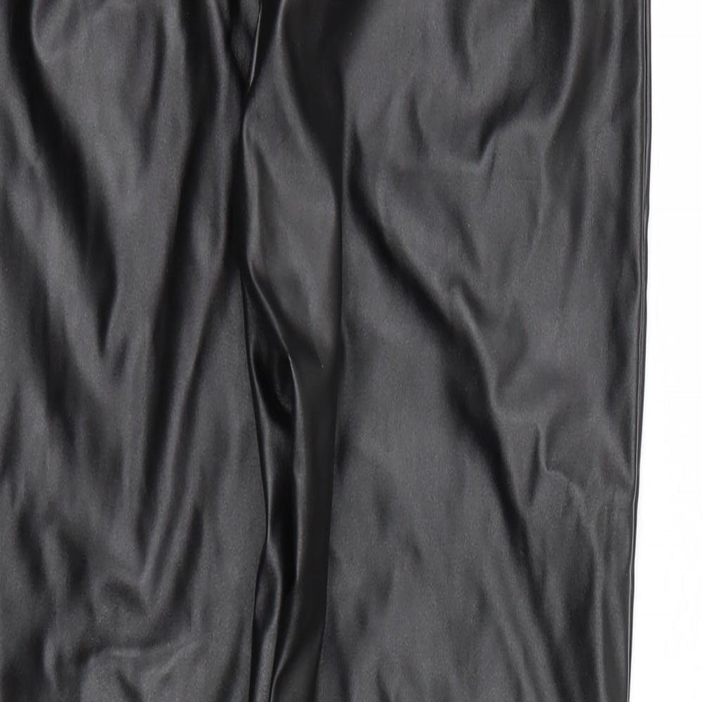 PRETTYLITTLETHING Womens Black Trousers Size 4 L23 in
