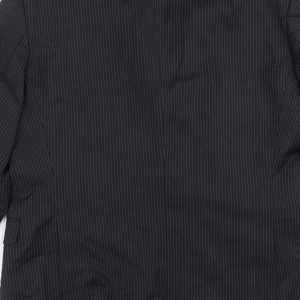 Alfred Brown Mens Blue Striped Jacket Suit Jacket Size 38