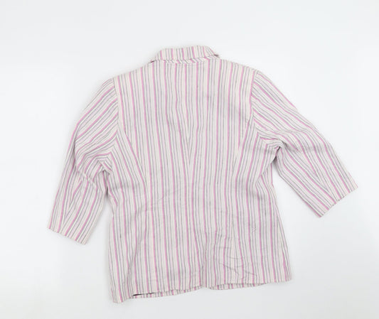 DASH Womens Pink Striped Jacket Blazer Size 10