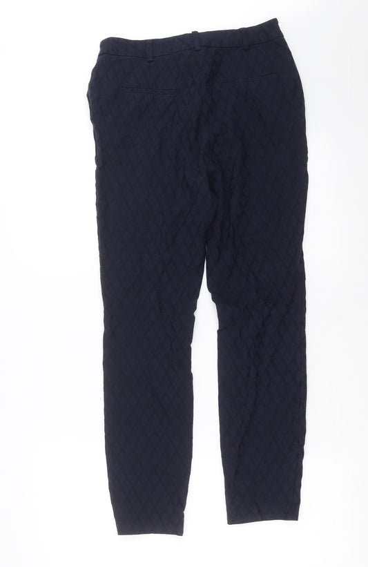TU Womens Blue Geometric Trousers Size 10 L27 in