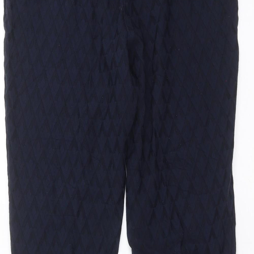 TU Womens Blue Geometric Trousers Size 10 L27 in
