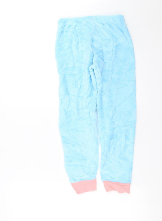 Disney Girls Blue Solid Pyjama Pants Size 7-8 Years - flounder