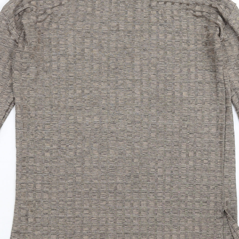 Zara Womens Brown Check Basic T-Shirt Size S