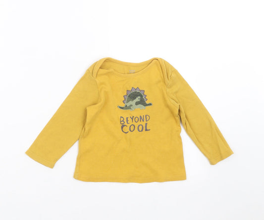 F&F Baby Yellow Basic T-Shirt Size 9-12 Months - dinosaur