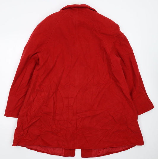Classic Woman Womens Red Pea Coat Coat Size 14