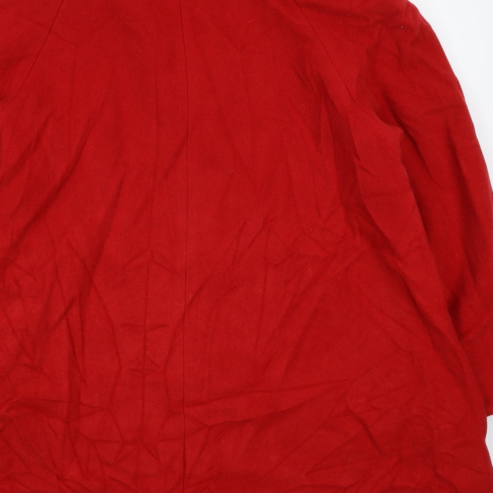 Classic Woman Womens Red Pea Coat Coat Size 14