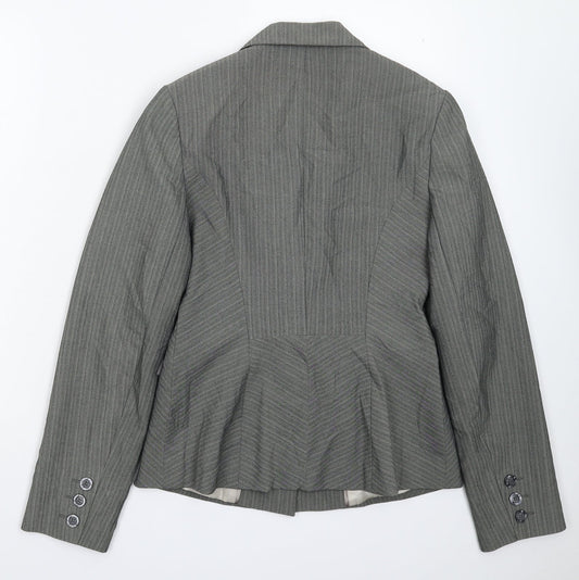 Dorothy Perkins Womens Grey Striped Jacket Suit Jacket Size 8
