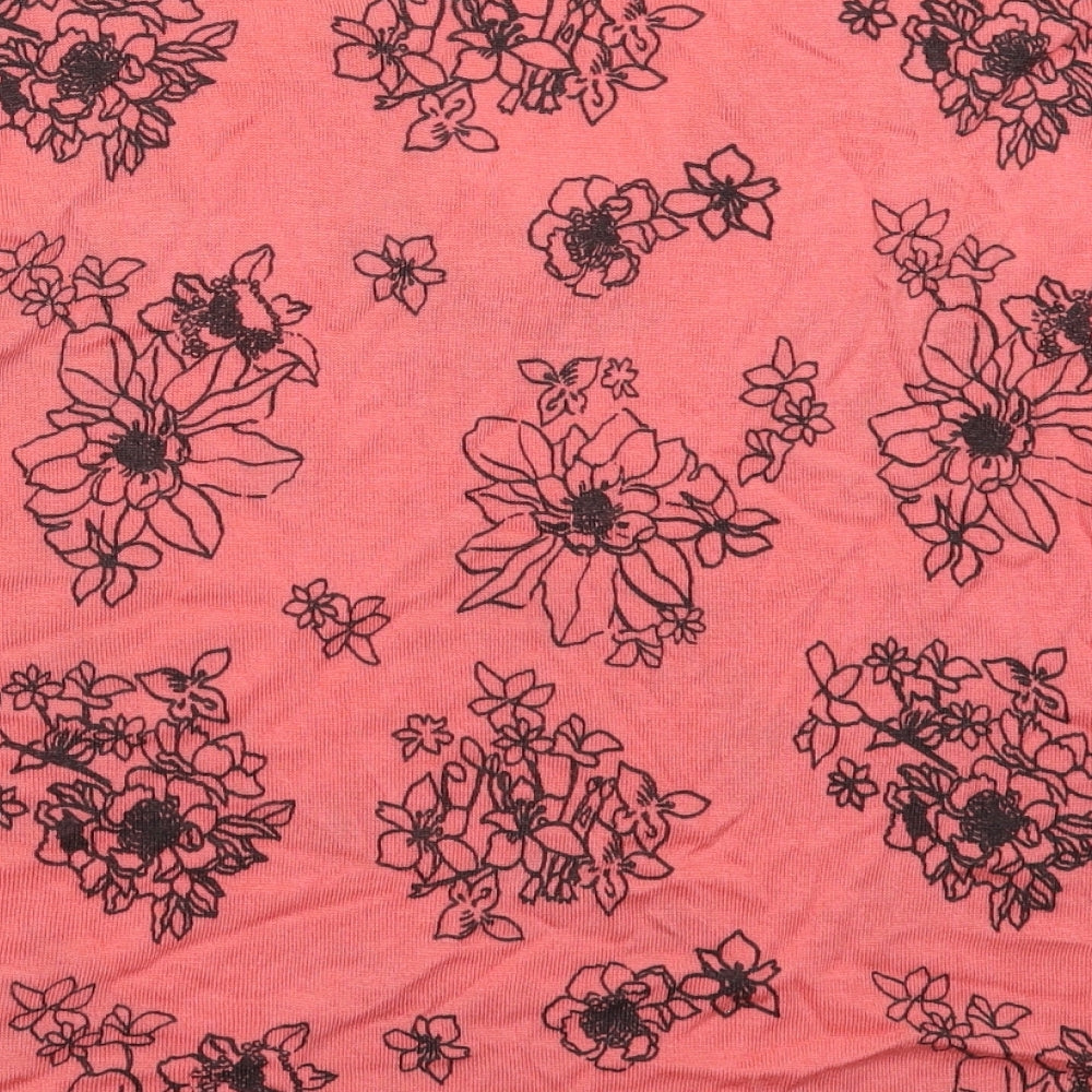 Marks and Spencer Womens Red Floral Knit Pullover Jumper Size L