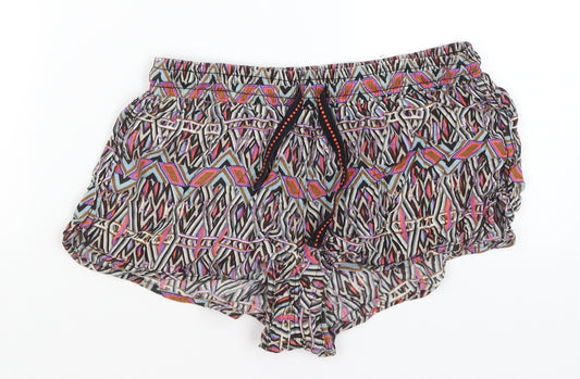 Denim Co Womens Black Geometric Hot Pants Shorts Size 12