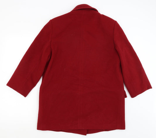 St Michael Womens Red Overcoat Coat Size 8