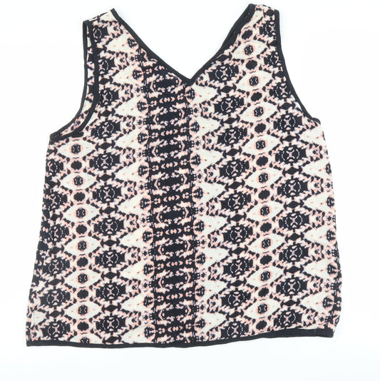 Fransa Womens Multicoloured Argyle/Diamond Basic Tank Size M