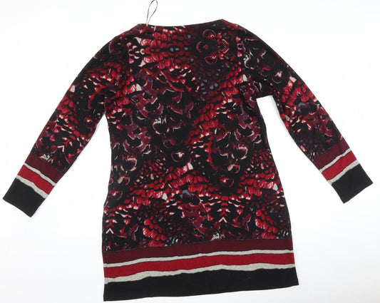 Alexara Womens Red Fair Isle Jacket Dress Size L