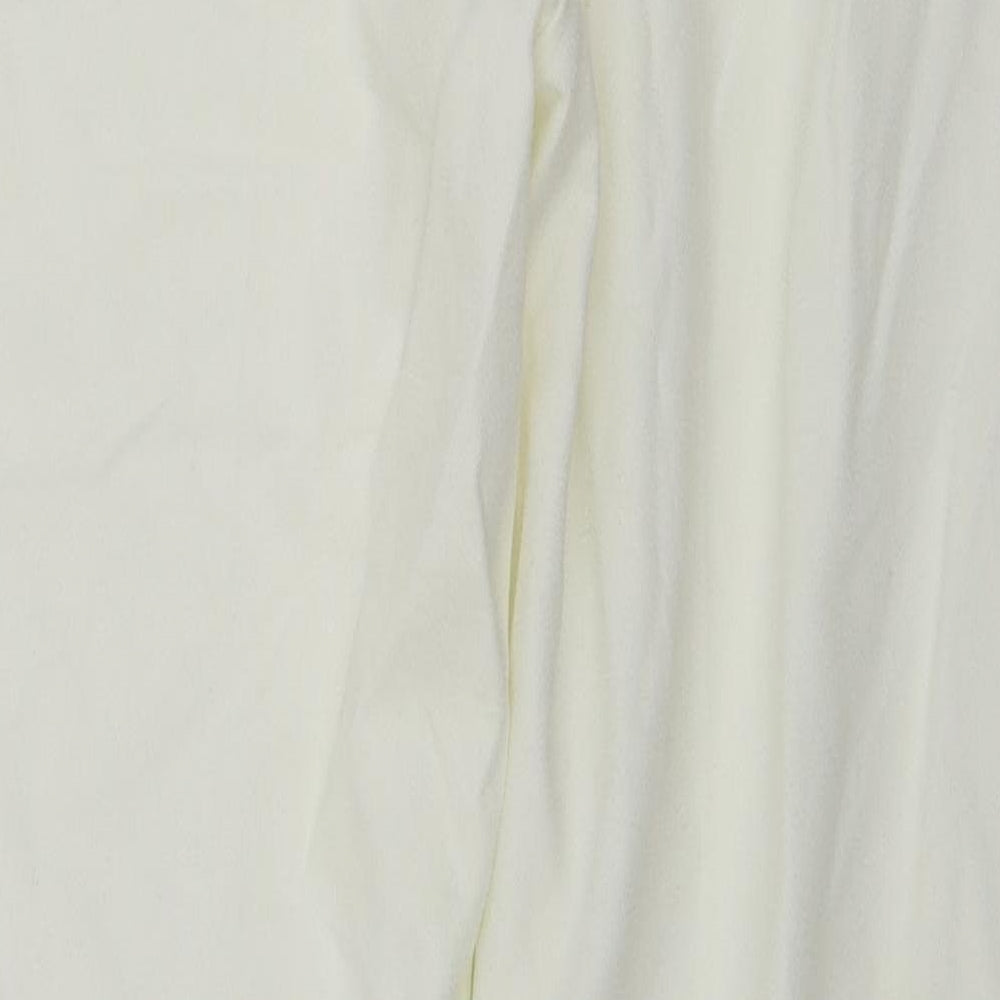 PRETTYLITTLETHING Womens Ivory Trousers Size 6 L25 in