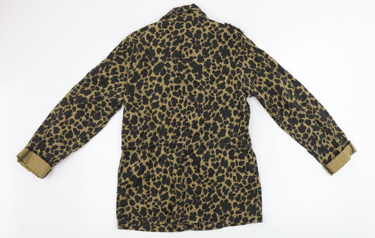Primark Womens Brown Animal Print Jacket Coat Size XS