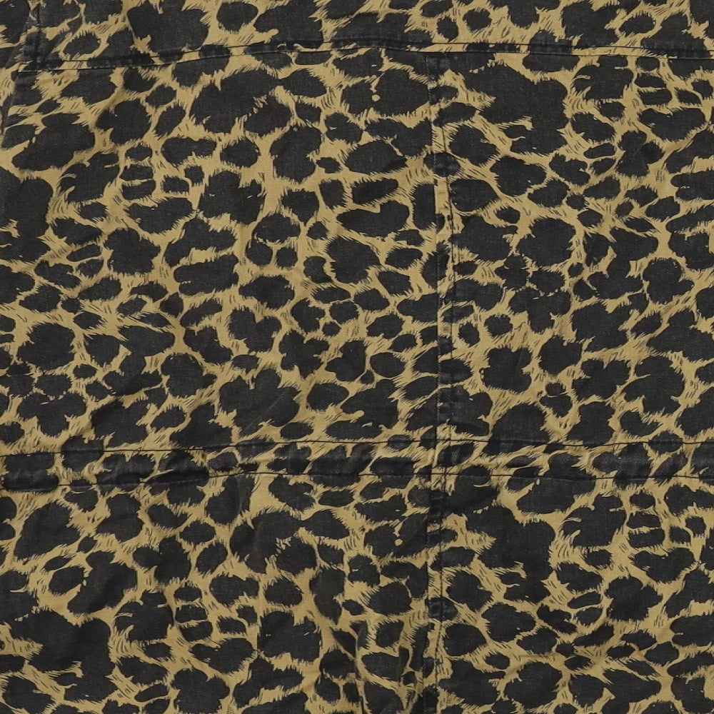 Primark Womens Brown Animal Print Jacket Coat Size XS