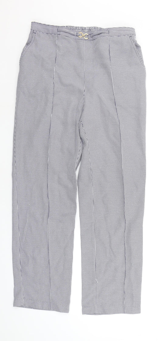 Damart Womens White Geometric Trousers Size 14 L28 in