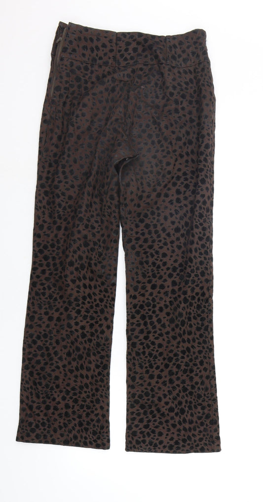 vig tim Womens Brown Animal Print Trousers Size 10 L26 in