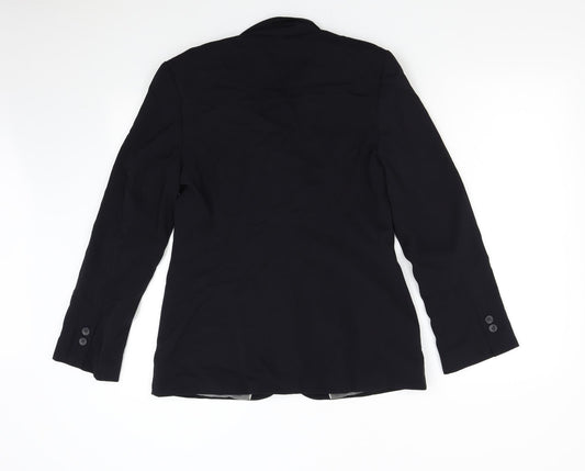 NEXT Womens Black Striped Jacket Suit Jacket Size 12
