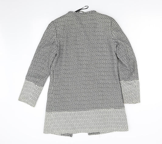 H&M Womens Grey Geometric Overcoat Coat Size 6