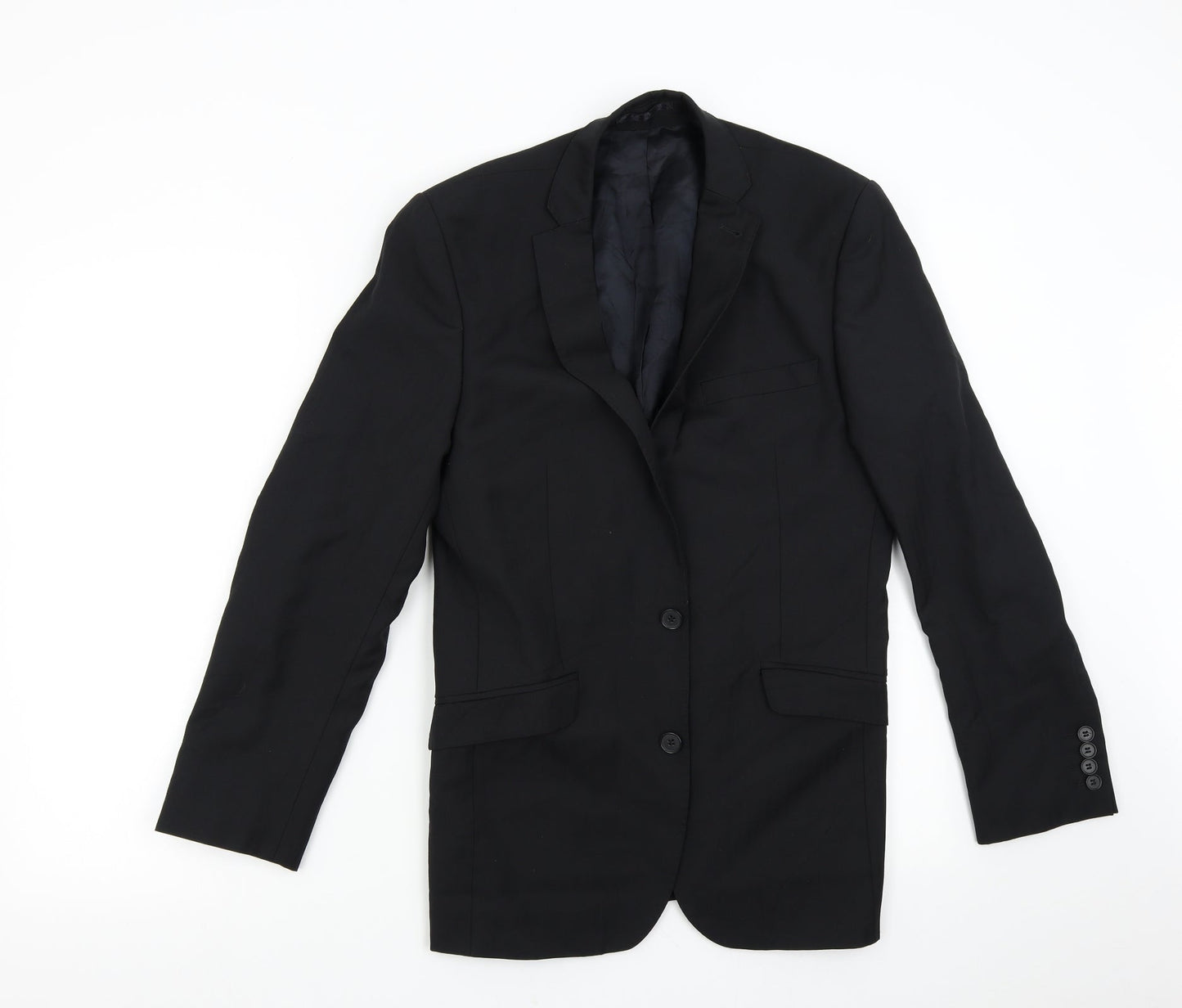 Racing Green Mens Black Jacket Suit Jacket Size 36