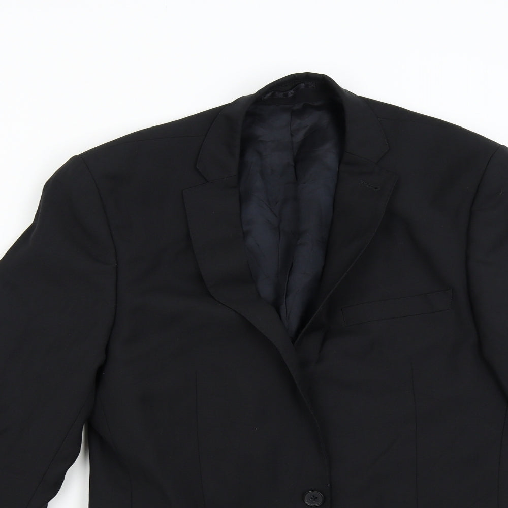 Racing Green Mens Black Jacket Suit Jacket Size 36