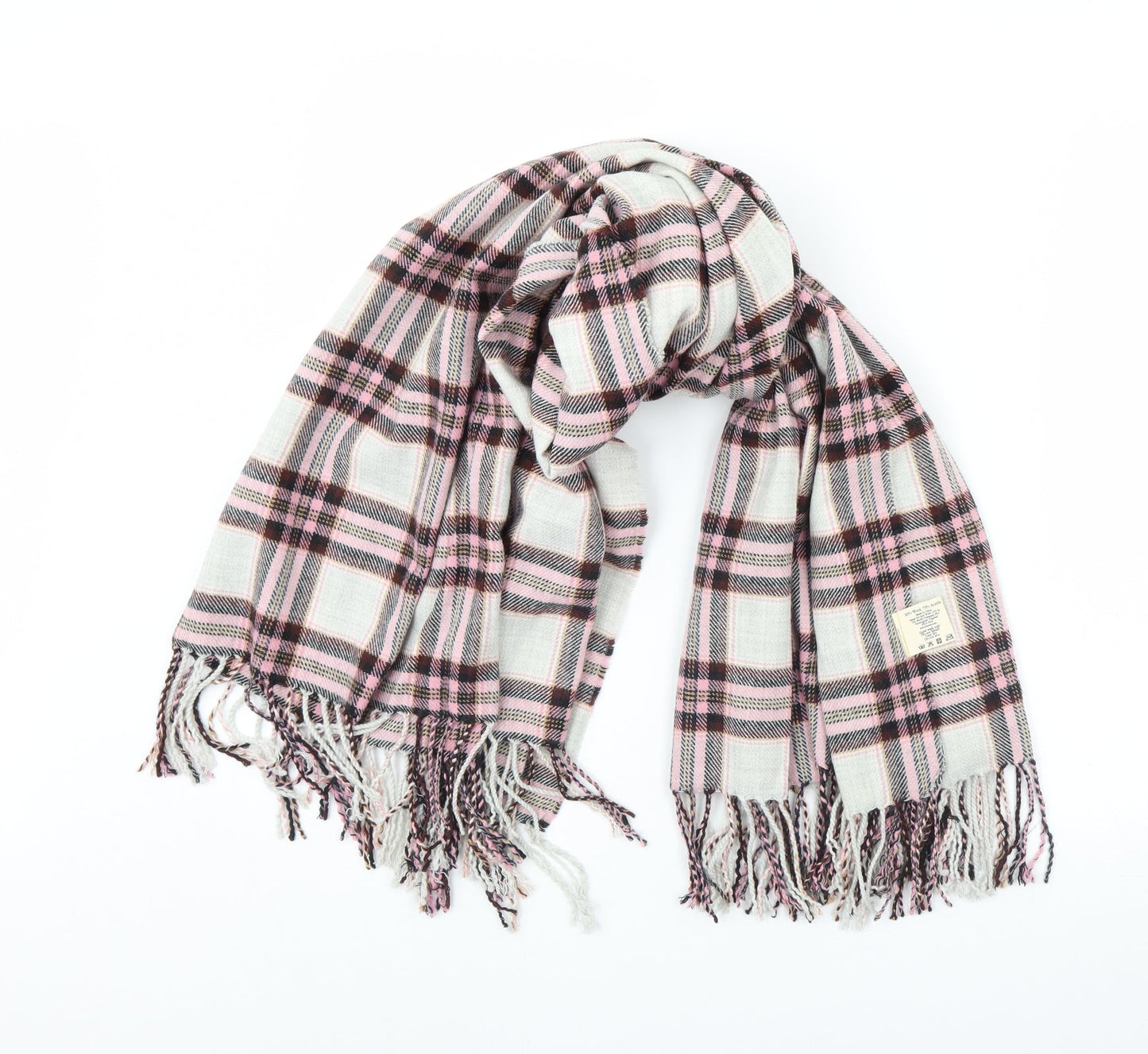 Preworn Womens Beige Check Scarf