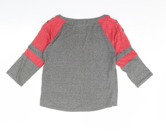 Derek Heart Womens Grey Basic Blouse Size M