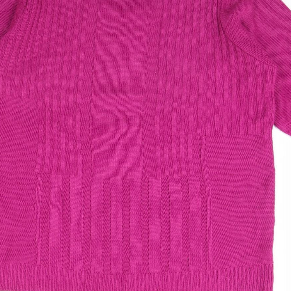 BASSINI Womens Pink Pullover Jumper Size M