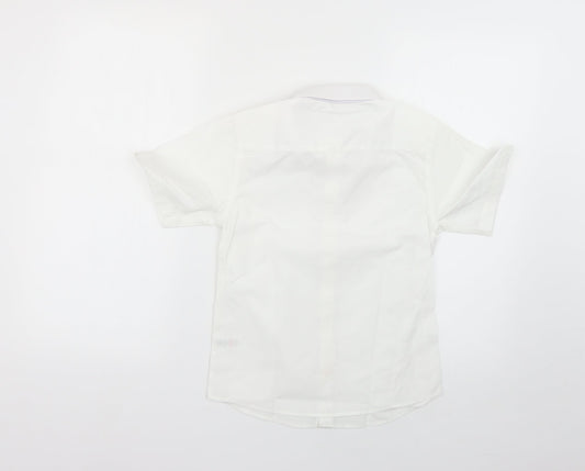 TU Boys White Basic Button-Up Size 8 Years