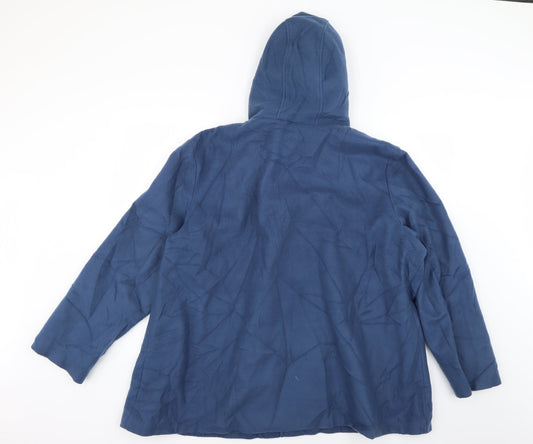 anne de lancay Womens Blue Overcoat Coat Size XL