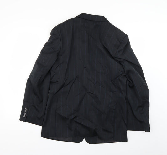 monarch Mens Blue Striped Jacket Suit Jacket Size 34