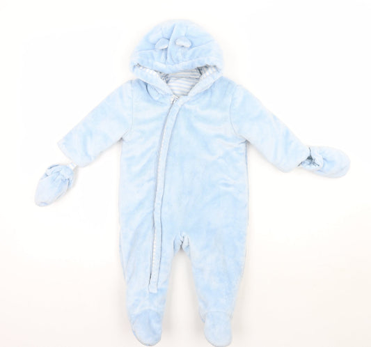 Preworn Baby Blue Babygrow One-Piece Size 18 Months