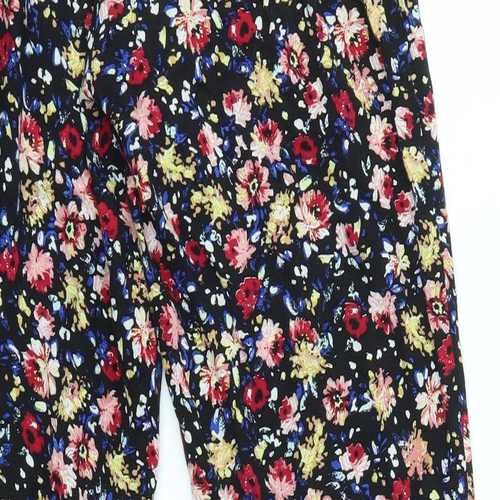 Brave Soul Womens Multicoloured Floral Trousers Size S L27 in