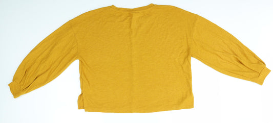 H&M Womens Yellow Basic Blouse Size S