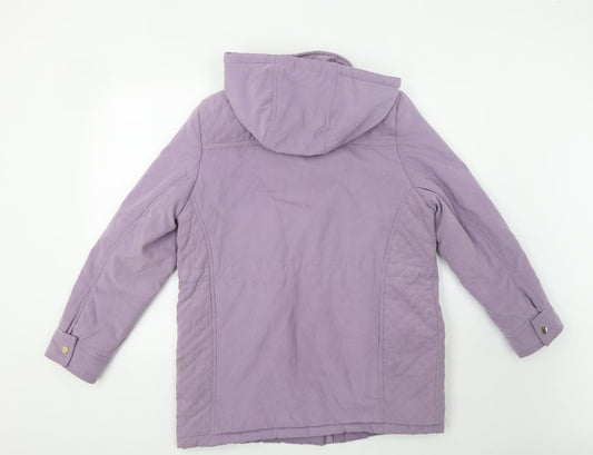 Isle Womens Purple Parka Coat Size 12