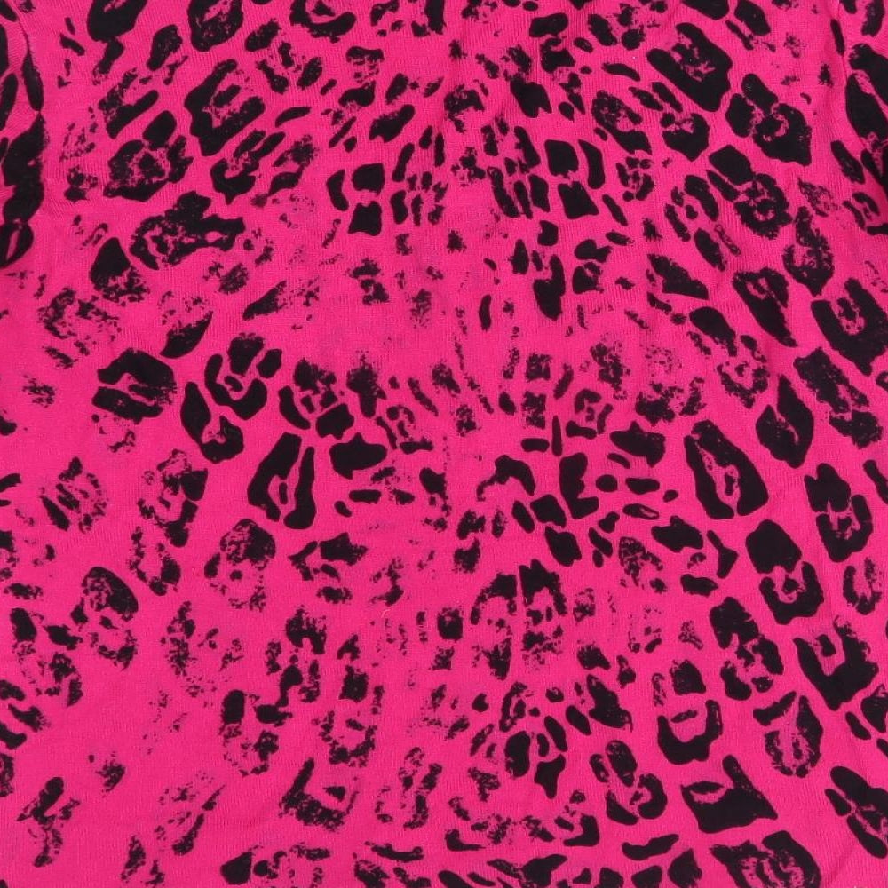 sky designs Womens Pink Animal Print Pullover Jumper Size 2