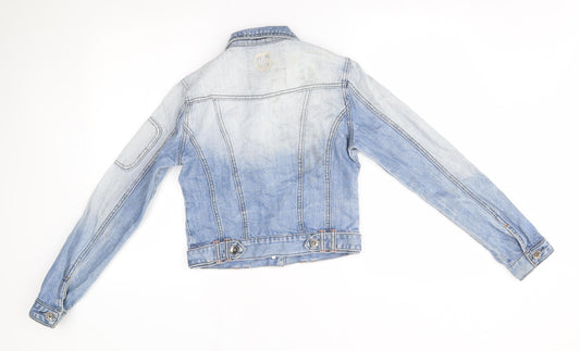 Crafted Womens Blue Jacket Size 10